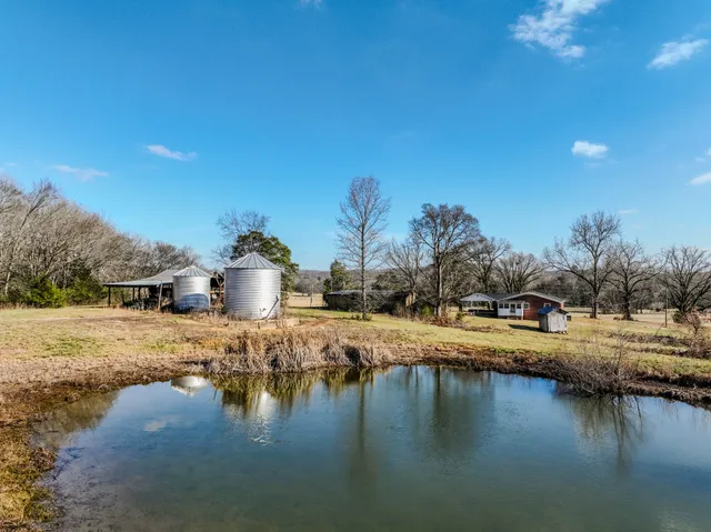 a view of a lake with houses