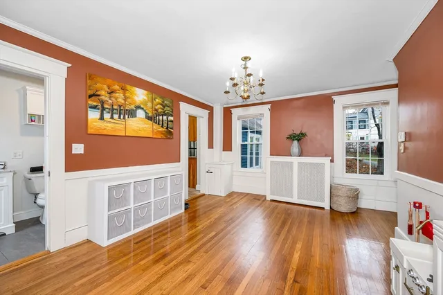 a view of livingroom with furniture wooden floor and window