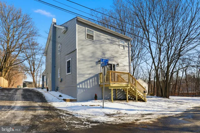 a view of a building with a street