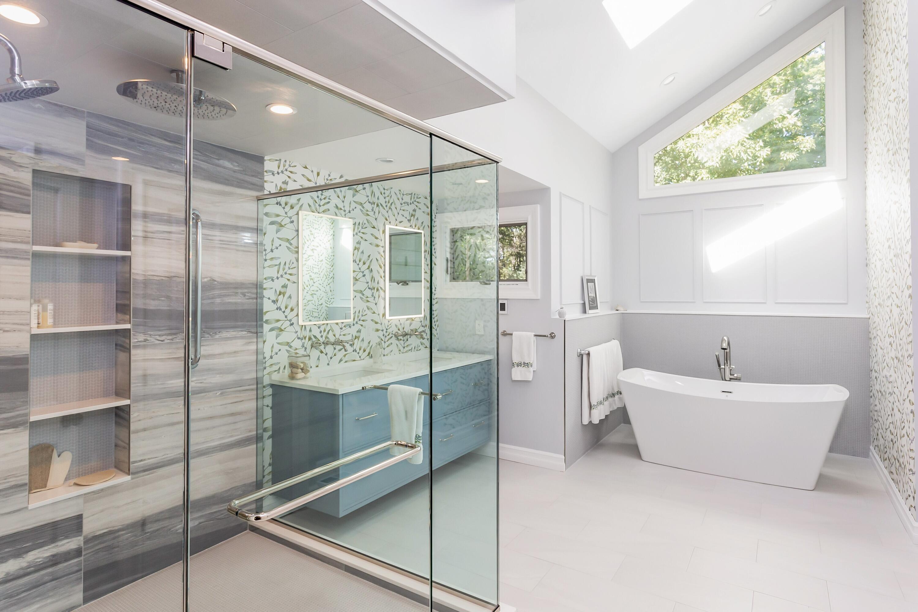 30 Carrington Drive Greenwich, CT 06831 - Photo 22 of 46 a spacious bathroom with a bathtub and a shower