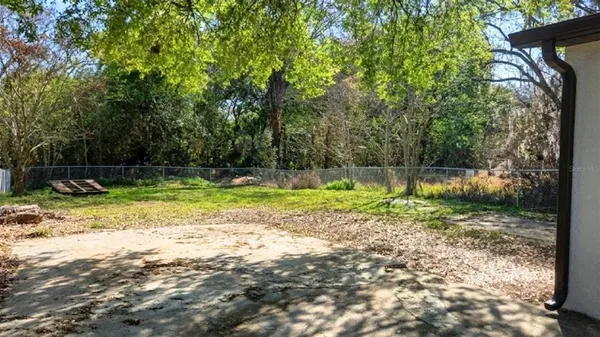 a view of a yard with a tree