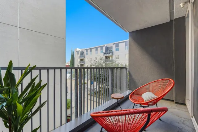 a view of a chair in balcony