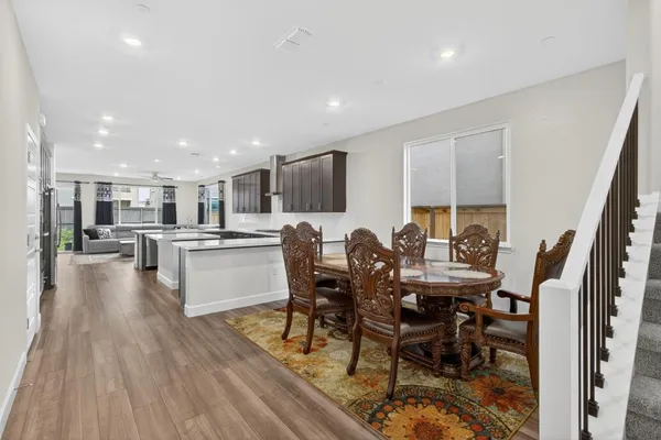 a kitchen with a stove and a sink