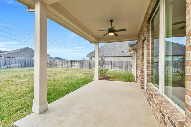 a view of a porch in front of the house