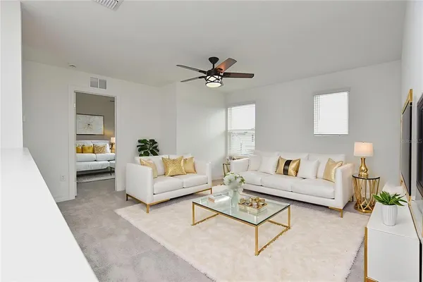 a bathroom that has a glass shower door