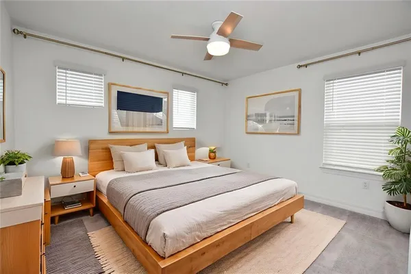 a view of a yard with palm trees