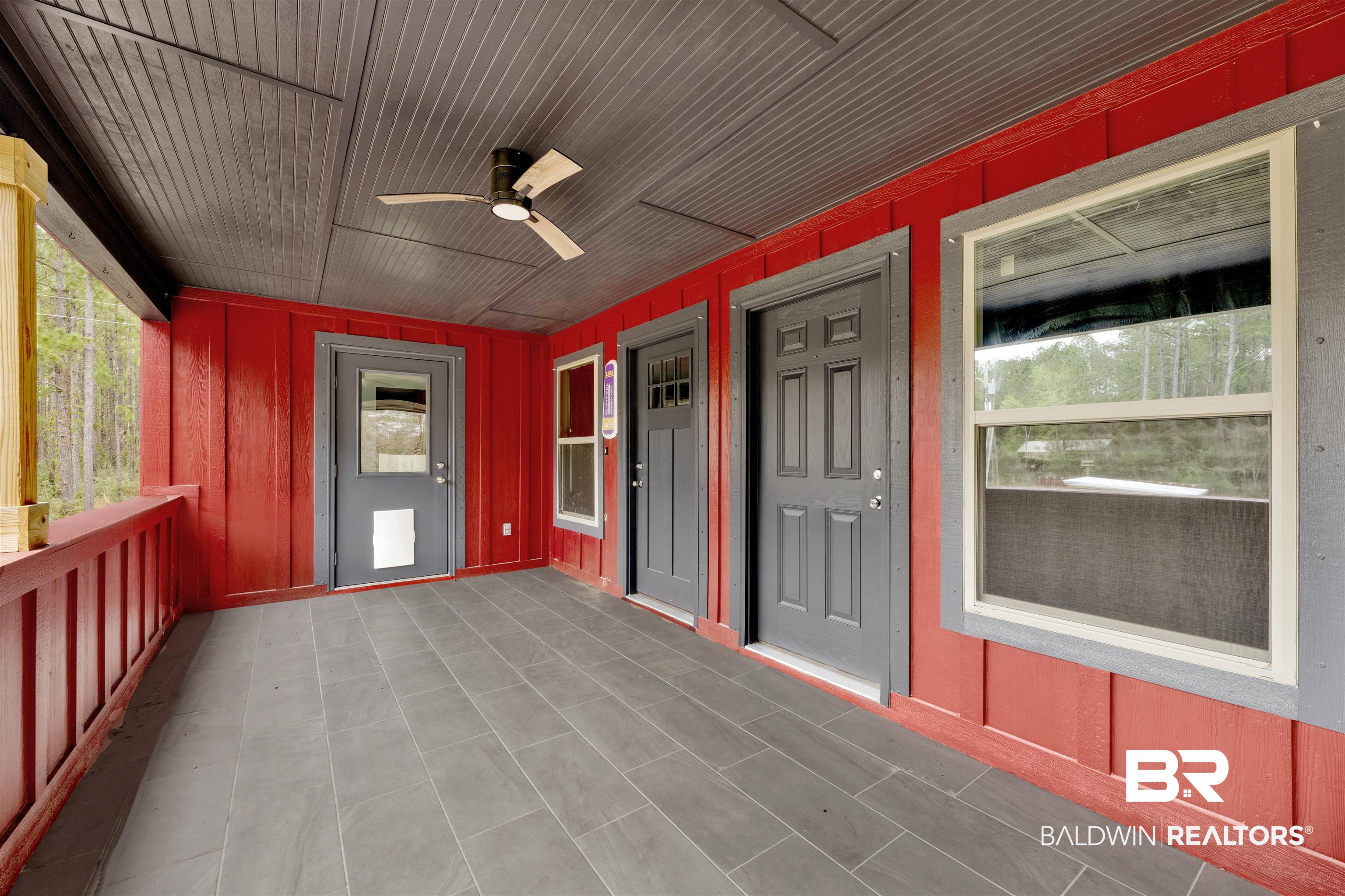 36397 Alexandria Trail Stapleton, AL 36578 - Photo 38 of 65 Unfurnished sunroom featuring a ceiling fan