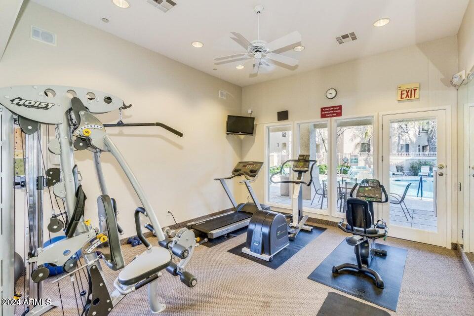 9550 East Thunderbird Road, Unit 266 Scottsdale, AZ 85260 - Photo 29 of 35 a view of a room with gym equipment