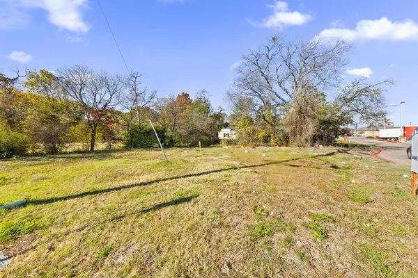 a view of yard with large trees
