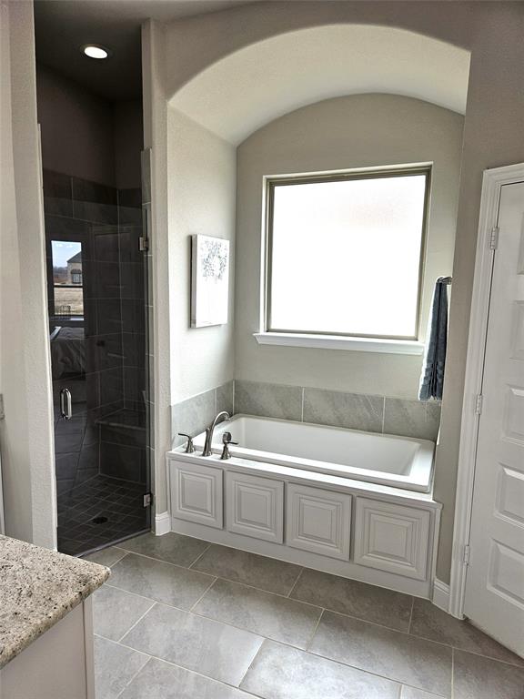 241 Blythe Road Van Alstyne, TX 75495 - Photo 19 of 37 a bathroom with a bathtub and a shower