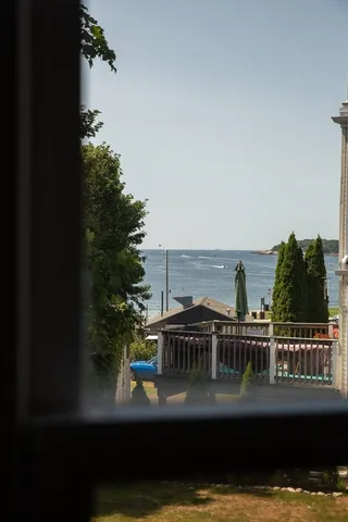 a view of ocean from a balcony