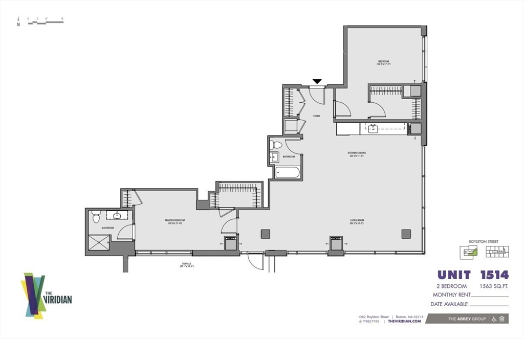 1282 Boylston Street, Unit 1514 Boston, MA 02215 - Photo 9 of 16 a picture of floor plan