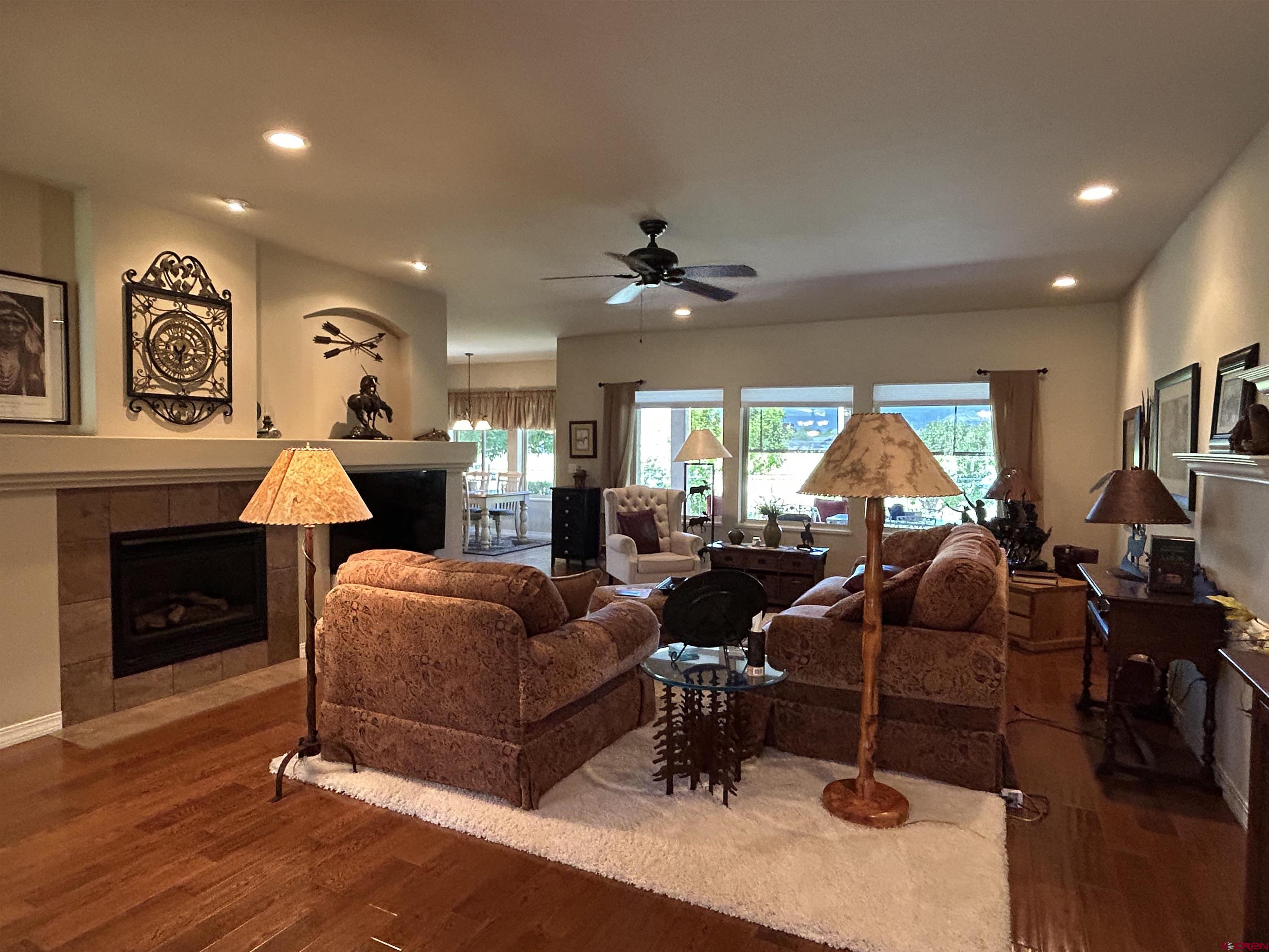 850 Southeast Pinyon Street Cedaredge, CO 81413 - Photo 5 of 45 a living room with furniture a fireplace and a flat screen tv