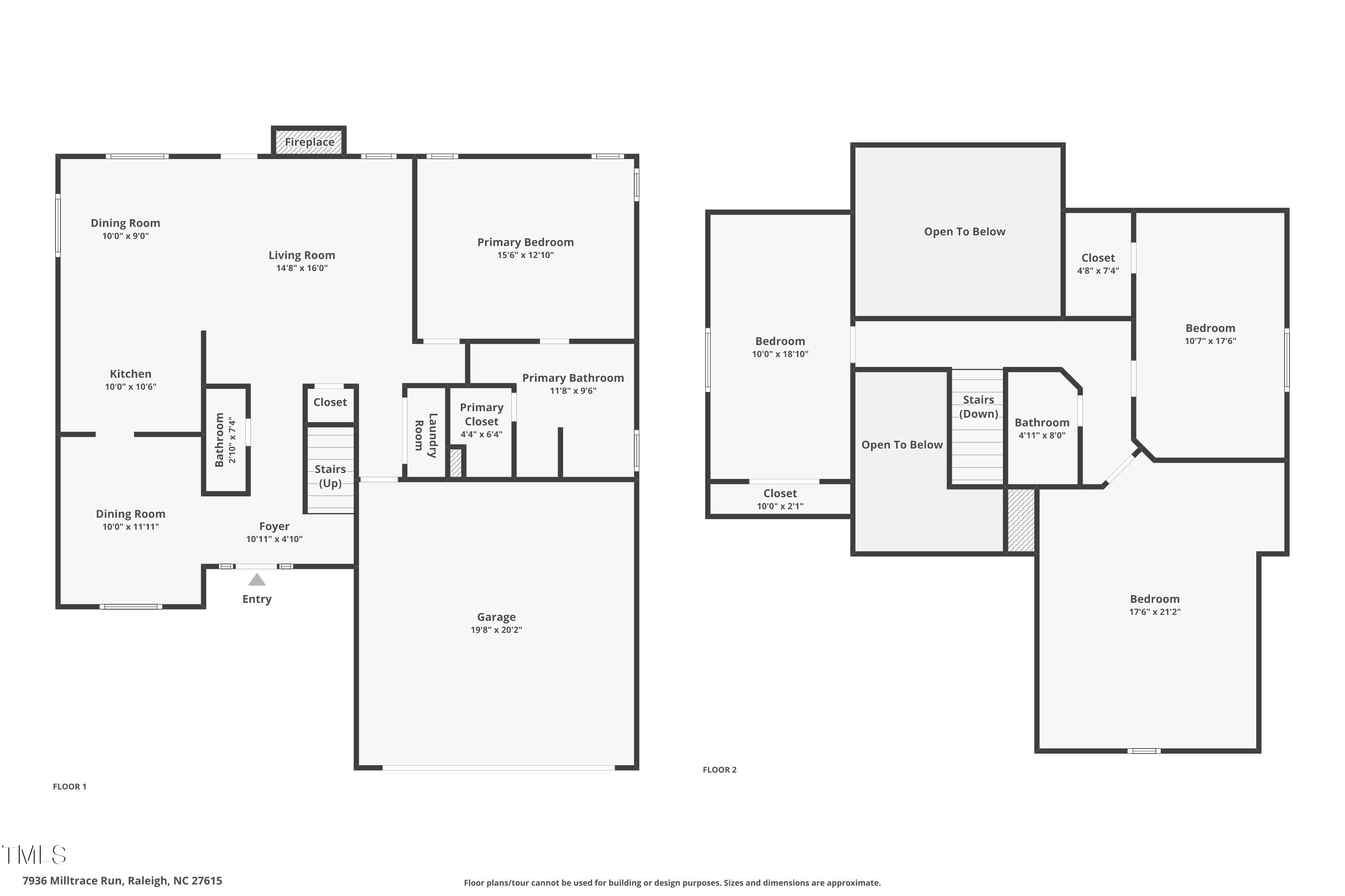 7936 Milltrace Run Raleigh, NC 27615 - Photo 21 of 21 a picture of a floor plan