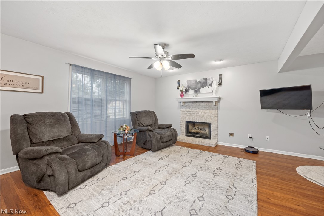 1110 Spring Road Cleveland, OH 44109 - Photo 6 of 33 Gas Fireplace with ceiling fan