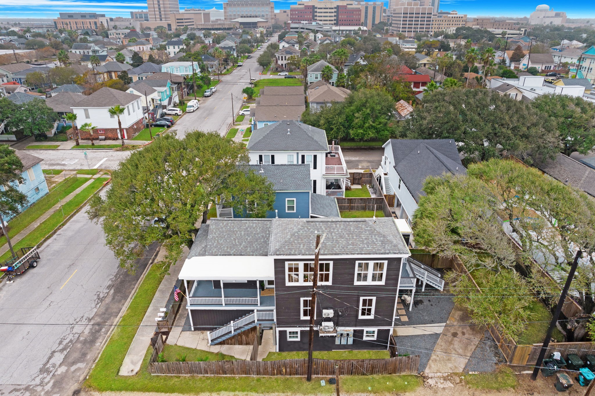 910 9th Street Galveston, TX 77550 - Photo 46 of 49 an aerial view of residential houses with yard