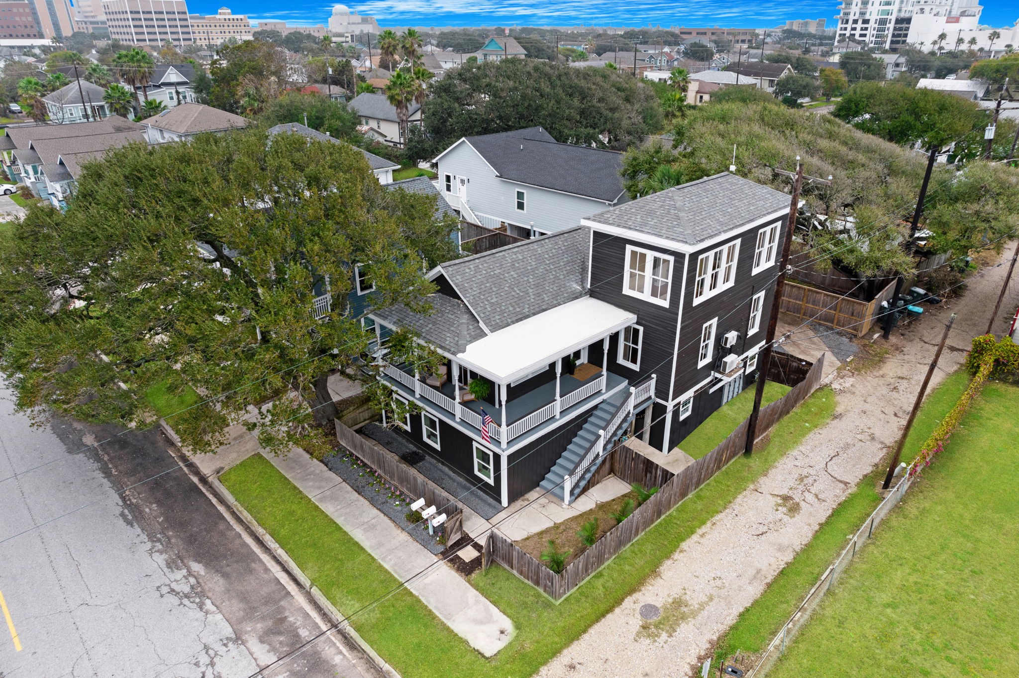 910 9th Street Galveston, TX 77550 - Photo 49 of 49 an aerial view of a house with a big yard