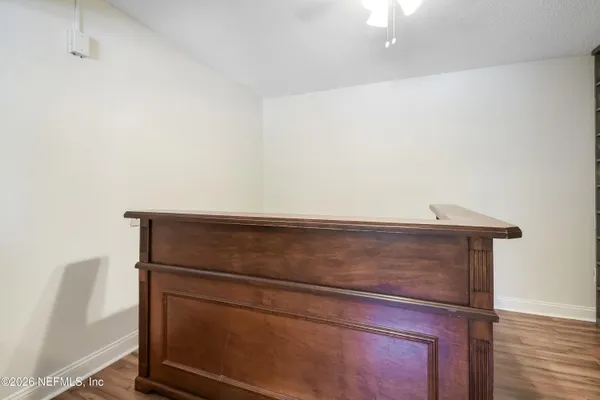 a view of hallway with washer and dryer