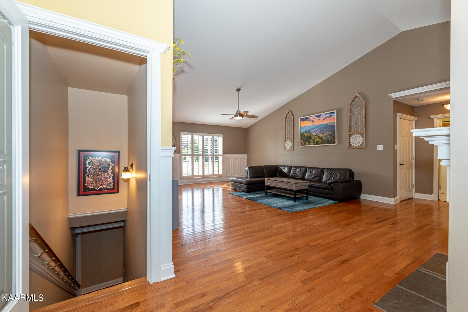 1010 Burton Road Greenback, TN 37742 - Photo 8 of 49 a living room with fireplace furniture and a wooden floor