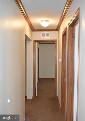 a view of hallway with closet