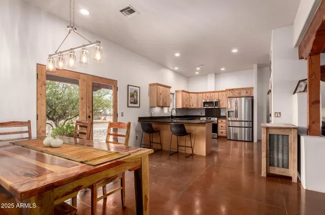 a kitchen with lots of counter space and a sink