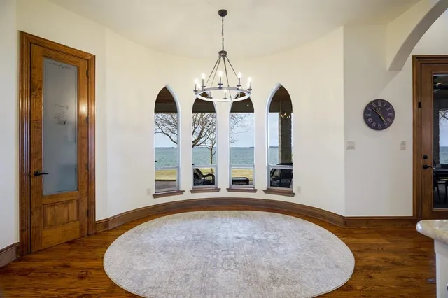 a view of a kitchen with a natural light