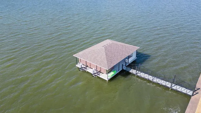 a bench sitting in middle of a house