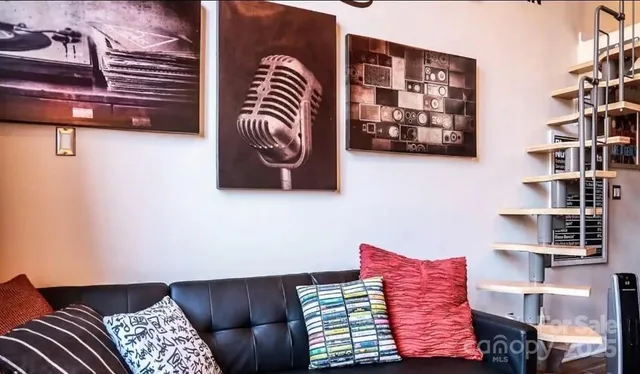 a bedroom with a bed and closet