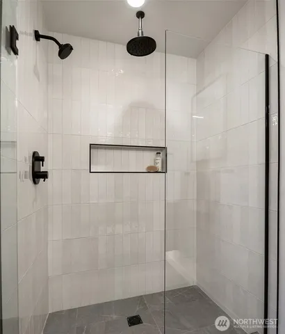 a bathroom with a shower