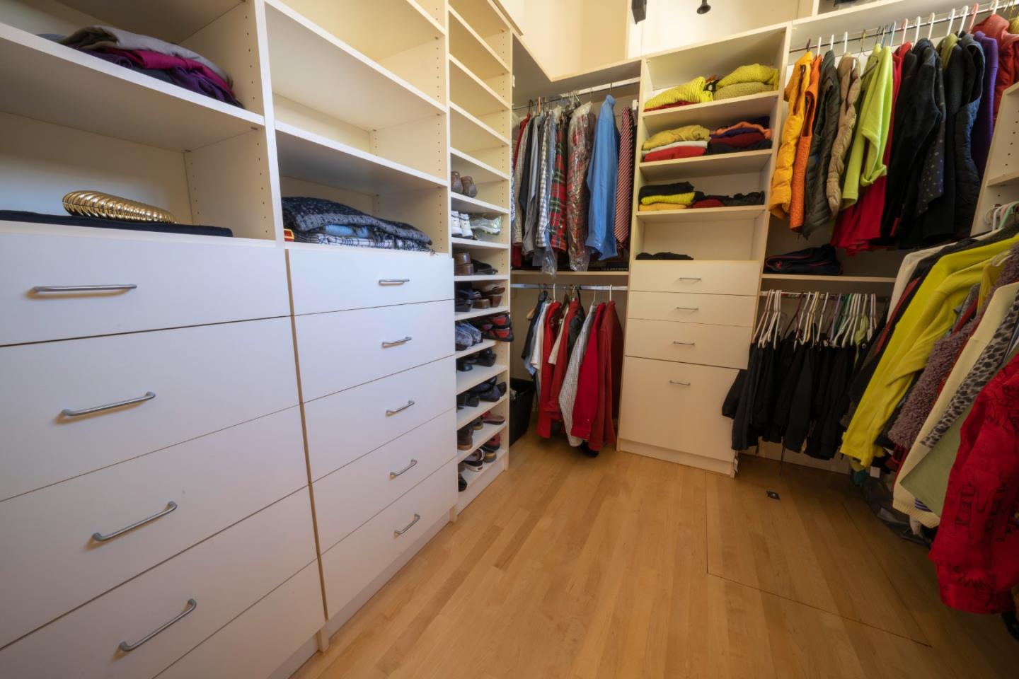 14 Oak Road Santa Cruz, CA 95060 - Photo 36 of 53 a view of walk in closet with clothes and shoes