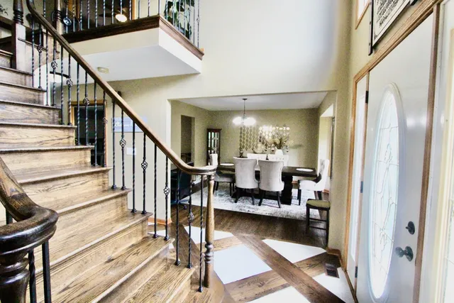 a view of living room and dining room