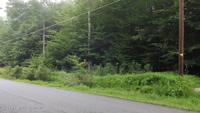 a view of a yard from a balcony
