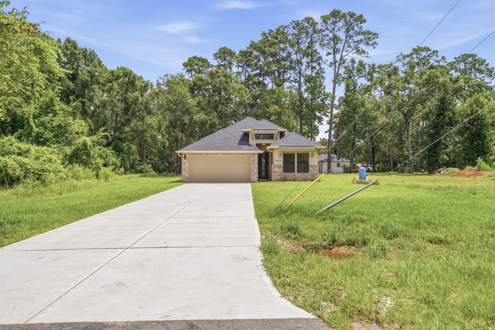 Nature surrounds the home