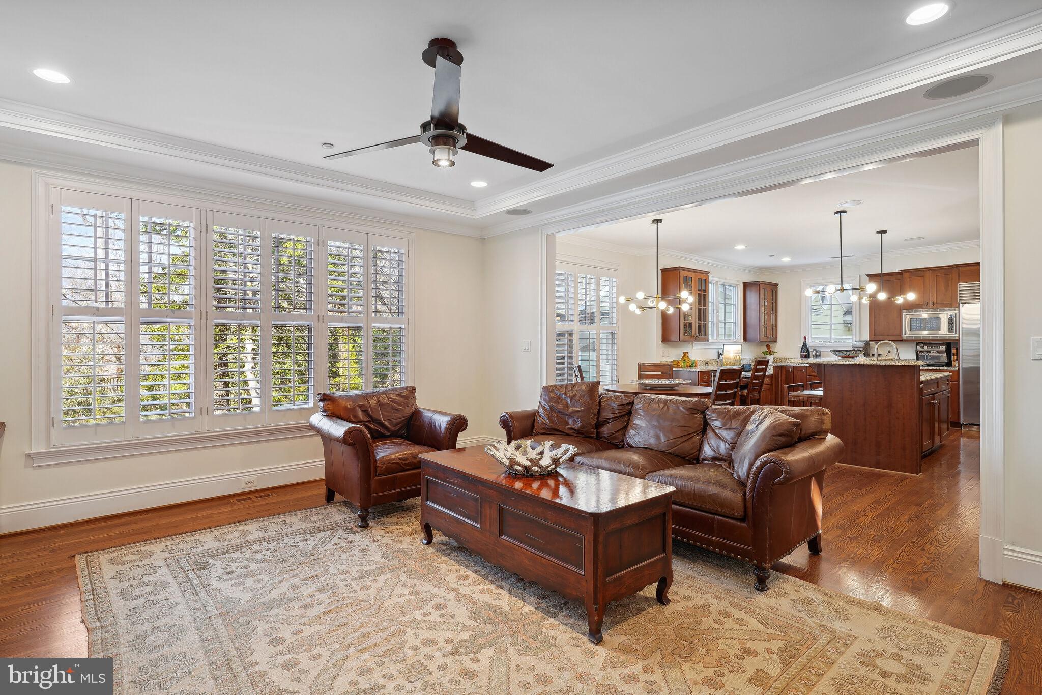 6309 Wiscasset Road Bethesda, MD 20816 - Photo 10 of 50 Plantation Shutters and Open to the Kitchen