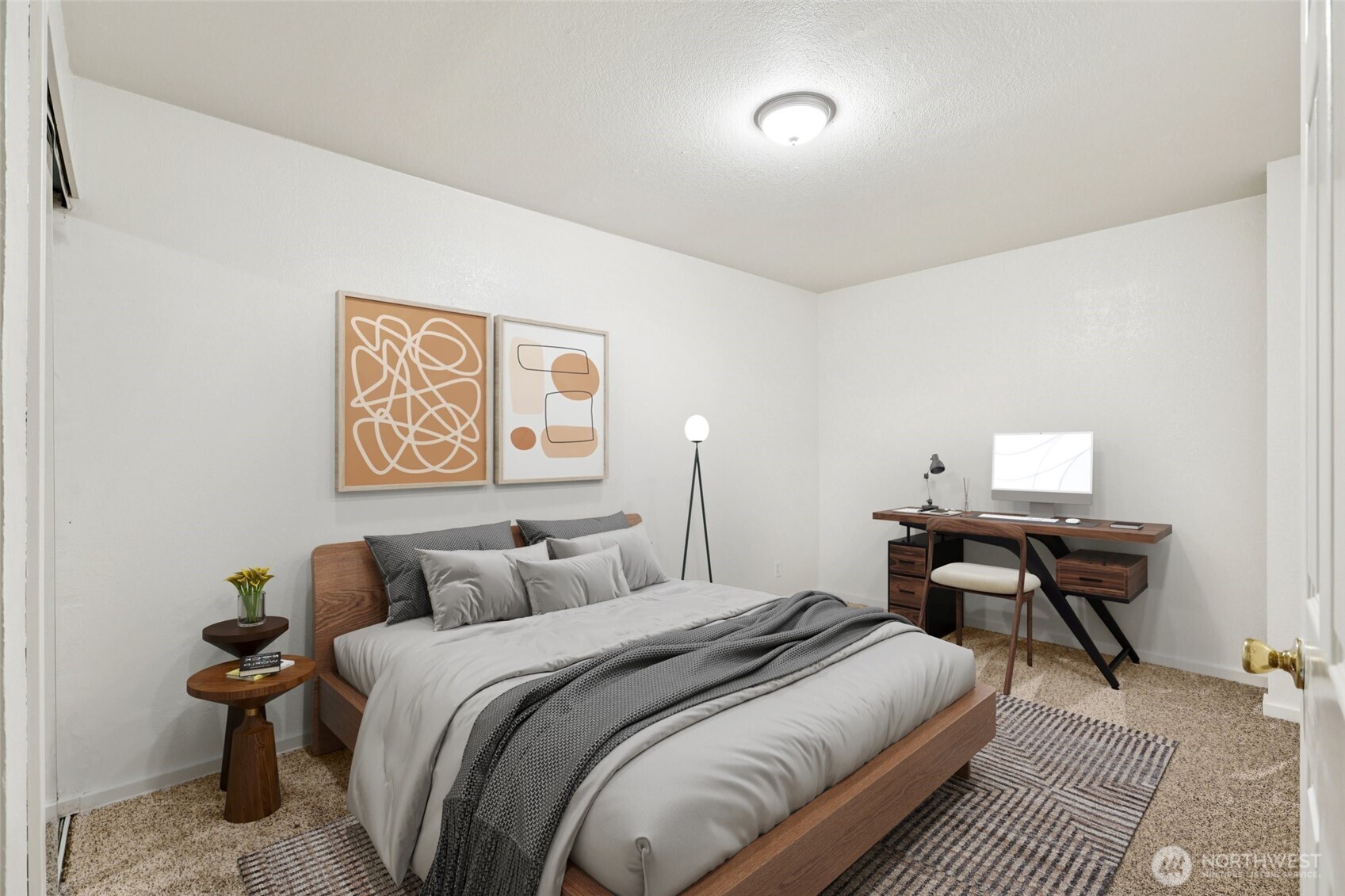 8032 71st Place Southeast Snohomish, WA 98290 - Photo 22 of 32 a bedroom with a bed and a desk