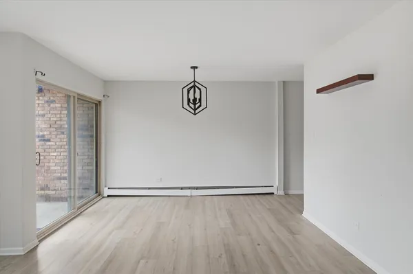 an empty room with window
