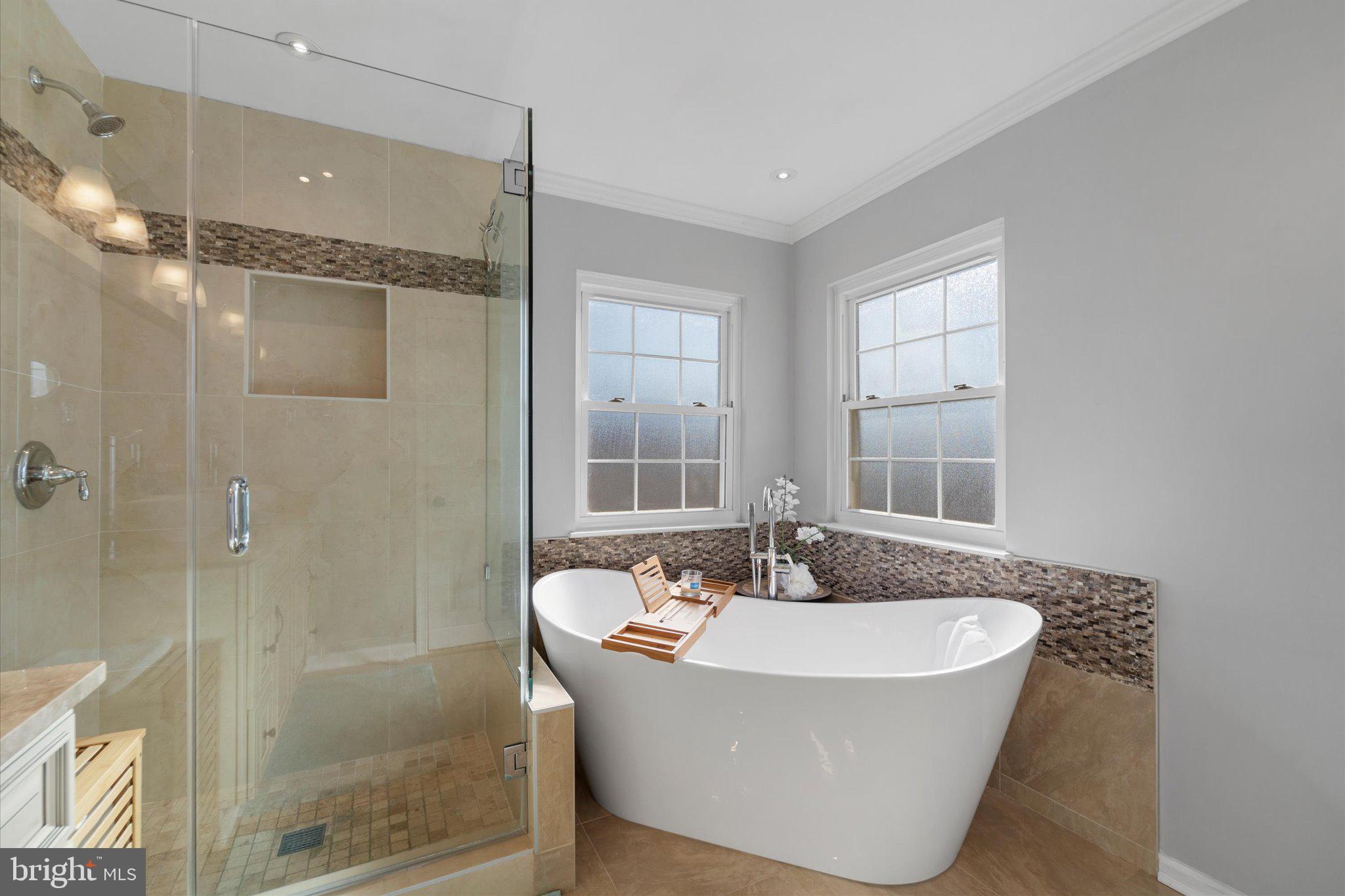 21070 Tyler Too Terrace Ashburn, VA 20147 - Photo 29 of 66 a bathroom with a granite countertop tub sink shower and mirror