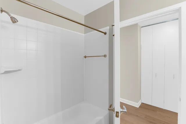 a bathroom with a shower