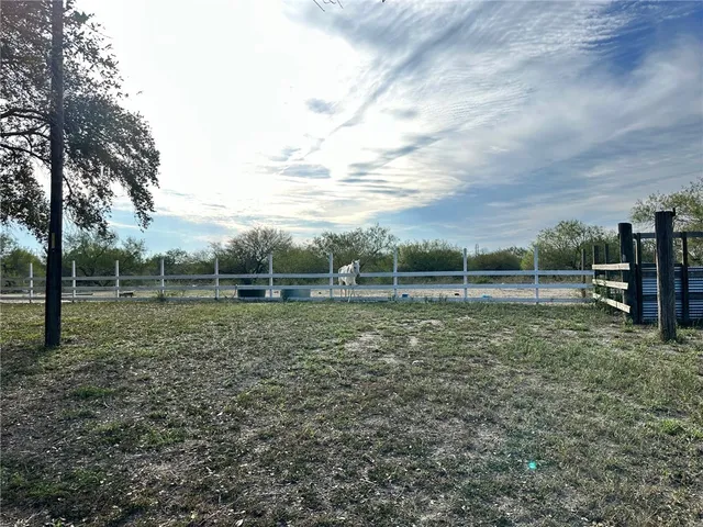 a view of a house with backyard and tree
