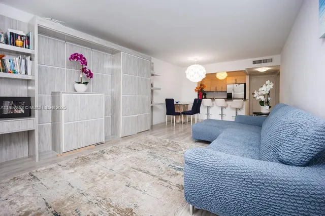 a living room with furniture and a couch