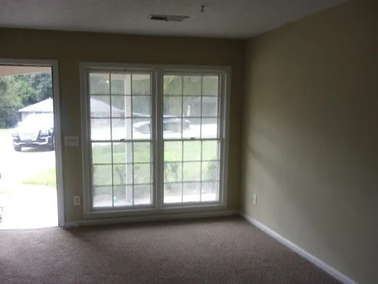 an empty room with a window