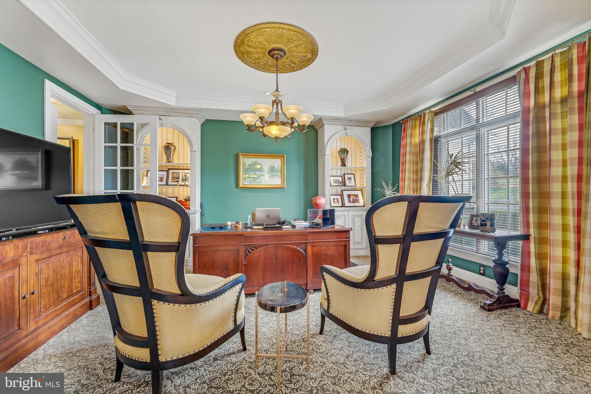 5 Shull Farm Road Erwinna, PA 18920 - Photo 4 of 33 1st Floor Study with Built ins & French doors