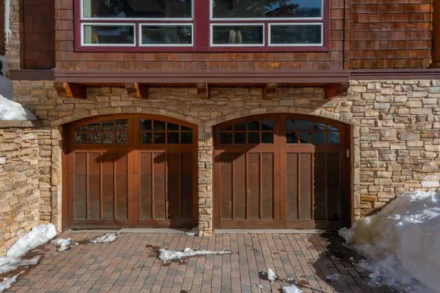 a front view of a house with a door