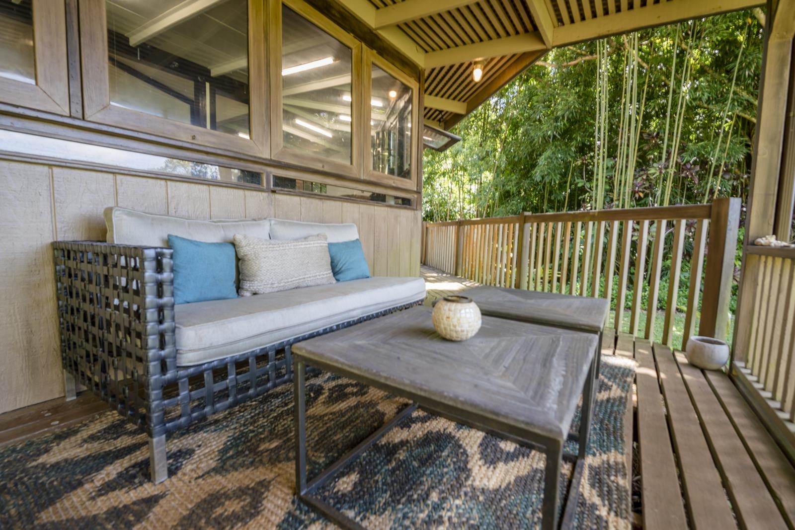 60 Lepo Place Haiku, HI 96708 - Photo 25 of 47 a view of a roof deck with table and chairs
