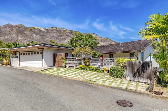 front view of a house with a street