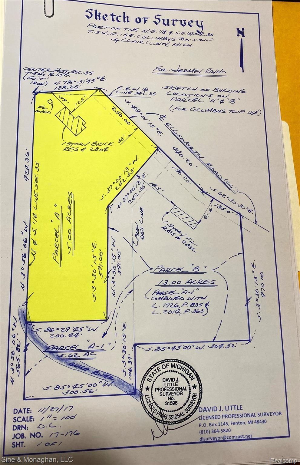 2804 Ellsworth Road Columbus, MI 48063 - Photo 39 of 41 Highlighted survey.jpg