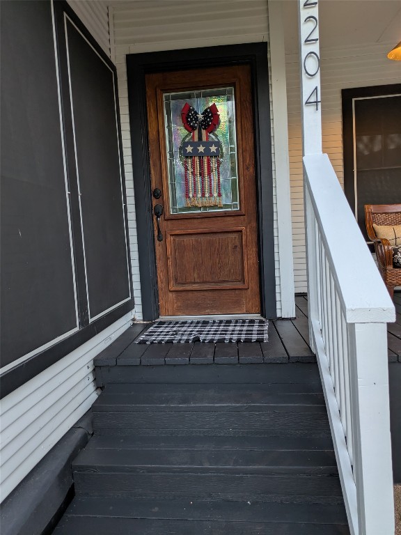 a view of a entryway door of the house