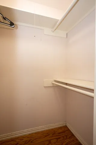 a view of a room with racks on the wall