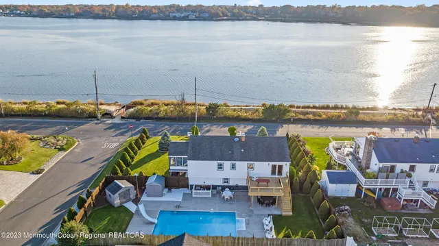 a view of a lake with a mountain
