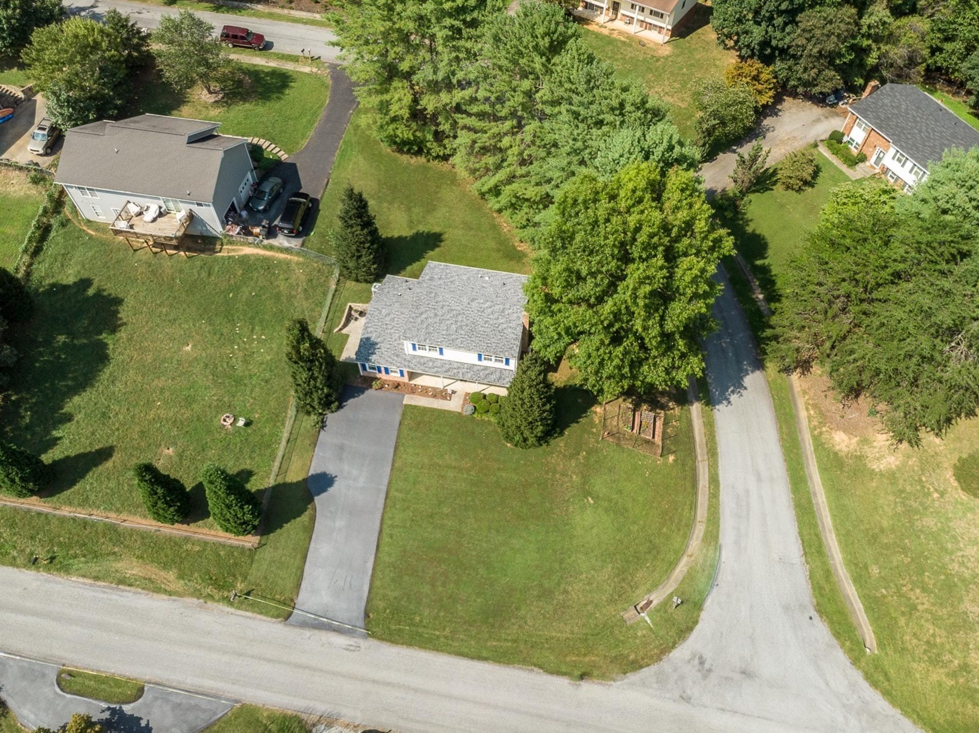 206 Ridgeview Road Blue Ridge, VA 24064 - Photo 40 of 44 an aerial view of a house with swimming pool